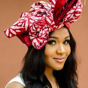 UrbanAfrique Batiq Didi African Headwrap Fabric - Red‎